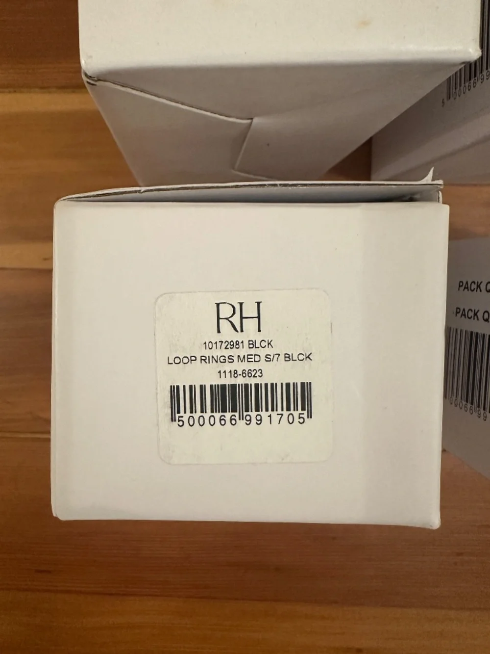 (4) boxes of RH Restoration Hardware medium loop rings in black. 7 loops/ box.